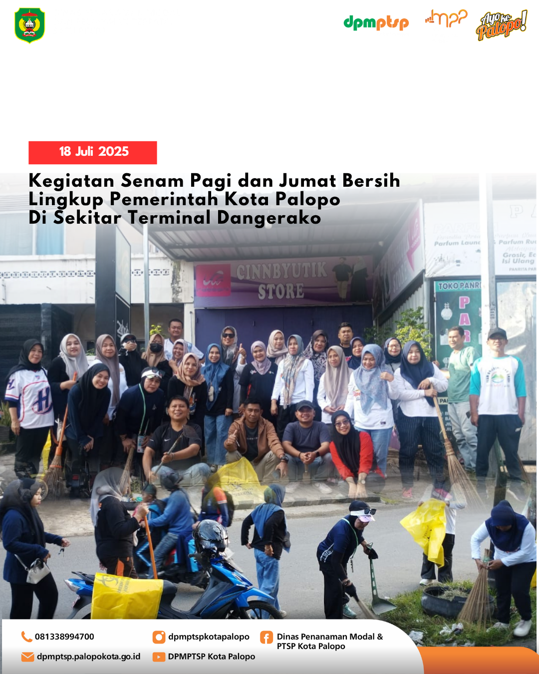 DPMPTSP Palopo Ikuti Senam Bersama dan Kerja Bakti di Sekitar Terminal Dangerakko